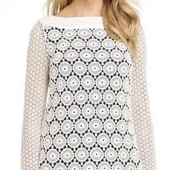 Tory Burch Tops - Tory Burch Janeen Crochet Long Sleeve Top Size XS